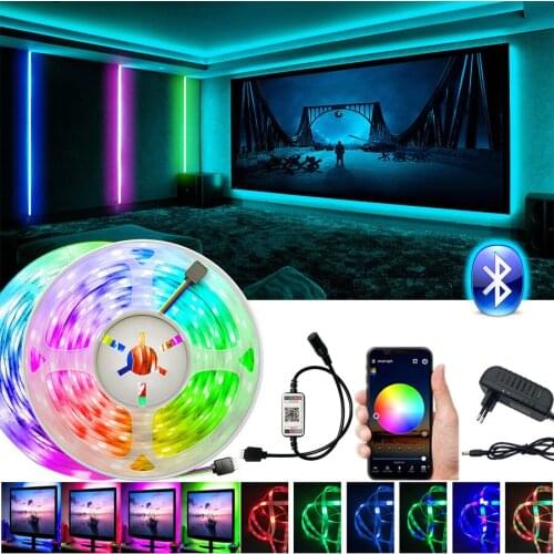 5M LED Strips Lights Bluetooth Led SMD 2835 Flexible Ribbon None Waterproof Tape Diode DC 12V 5V USB Strip DIY TV decoration