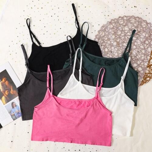 Fashion Basic Tank Camis Women Top Female Crop Top Adjustable Strap Seamless Underwear Sexy Bralette Top Streetwear Tee