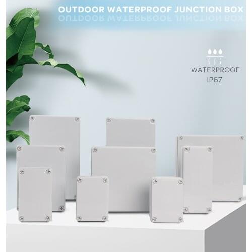 IP67 Junction Box Waterproof Plastic Enclosure Box Electronic Project Instrument Case Electrical Project Box ABS Outdoor Housing