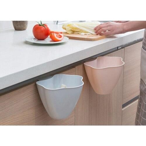 1PC European Style Flower Shaped Hanging Garbage Can Kitchen Cabinet Door Wall Hanging Garbage Bin Sundries Waste Bins OK 0385