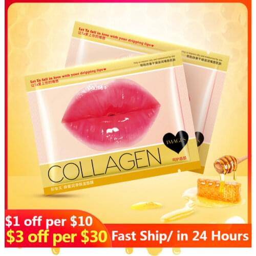 10pcs Hot Lip Mask Gold Crystal Collagen Anti-Ageing Wrinkle Pad Lips Masks Peel Off Lasting Moisturizing Nourish Lips Care