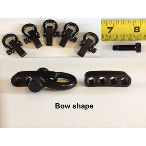 10 Pcs/ Lot Black Bow Adjustable Shackle Buckle for Paracord Bracelet Stainless Steel Shackles With Round Pin Free ePacket Ship