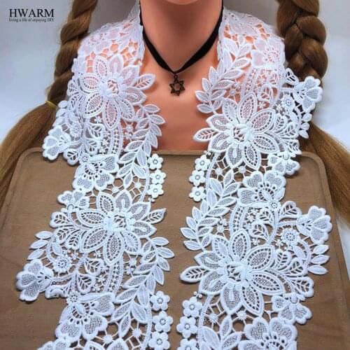 10yard 14cm Lace fabric ribbon trim wedding skirt clothes accessories Pillow curtains bar code milk geometric lattice embroidery