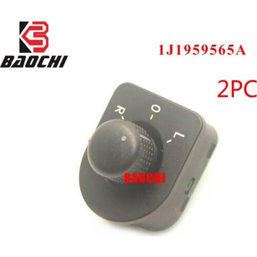 2PC Car Power Left Side Mirror Switch Knob Adjust Switch Control 1J1959565A 1J1 959 565A for Volkswagen VW Golf Bora Beetle Auto