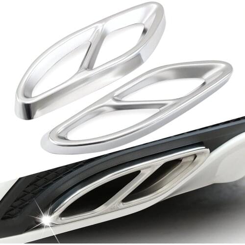 2pcs Stainless Steel Exhaust Pipe Cover Trim for Mercedes Benz A B C E GLC GLE Class W176 W246 W205 W213 AMG Car Styling
