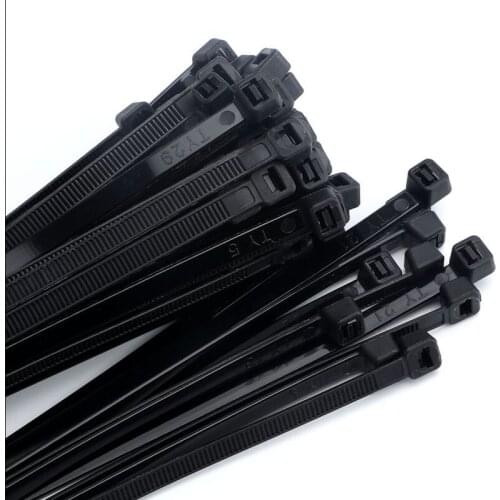 50Pcs 5*150 to 5*650 Self-Locking Cable Ties Black Plastic Nylon Zipper Wraps Strap Fastening Fixing Ring Black