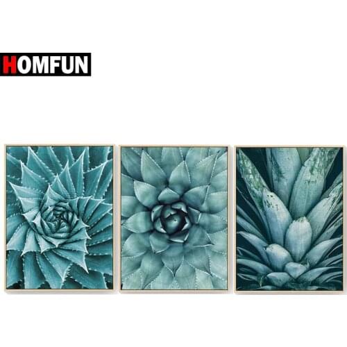 HOMFUN Diamond Paint 100% Full Square/Round Drill 5D DIY Diamond Painting "Cactus flower" 3D Embroidery Cross Stitch Home Decor