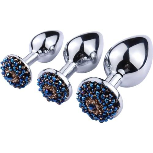 Anal Beads Crystal Jewelry Round Butt Plug Stimulator Sex Toys Dildo Stainless Steel Anal Plug For Gay Couple Adult Game