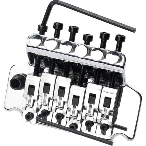 MagiDeal 6 String Guitar Double Locking Tremolo Guitar Bridge Parts Chrome