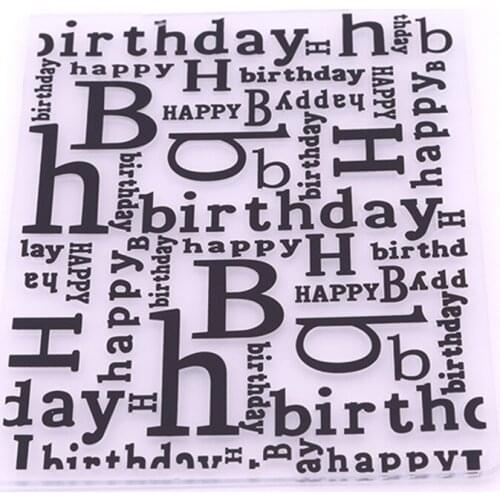 Black And White Happy Birthday Plastic Embossed Folder For DIY Scrapbooking Craft Card Making Decoration Supplies