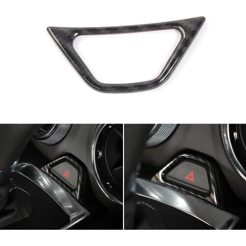 ABS Carbon Fiber Color Flasher Emergency Flasher Cover Trim Interior Mouldings Frame Fit For Chevrolet Camaro 17+ Accessories