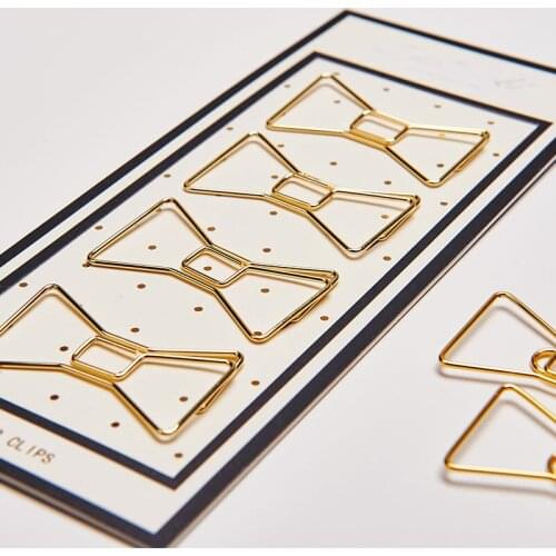 Dokibook 2016 Butterfly Style Stainless Steel Bookmarks Bow Stationery Kids Gifts 4pcs/set Metal Clips Gold Bows Clip