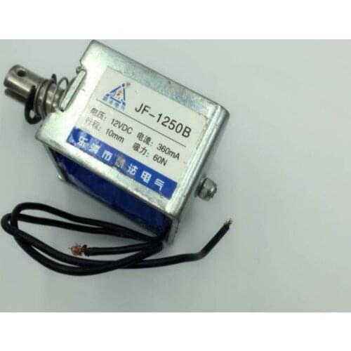 JF-1250B Model DC 12V/ 24V 360mA Solenoid Electromagnet Push Pull Type Open Frame Solenoid Electromagnet 10mm 60N