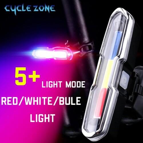 3 Color Helmet Light LED 5 Modes Headlight 110 Lumens USB Bike Lamp Tail Lights Flashlight Bike Rear Light for Running Cycling
