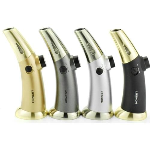 HONEST Gas Lighter Gun Metal One Torch Jet Flame Gas Butane Cigar Lighter Cigarette Windproof Lighters