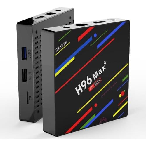 H96 MAX+ Plus Android 9.0 Smart TV Box 4GB RAM 32GB ROM Quad Core Set Top Box RK3328 2.4G/5.0G WiFi BT LAN 4K H.265 Media Player
