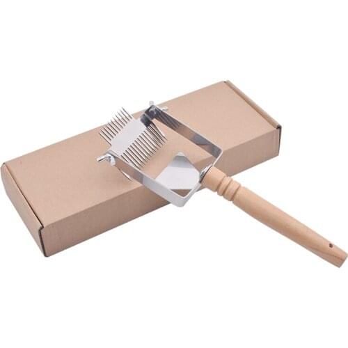 Beekeeping Tools Uncapping Scraper Honey Cutter Beehive Honeycomb Scraper Equipment Wooden Handle Uncapping Fork Shovel