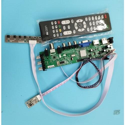 Kit For LTN170CT10-002 DVB-T DVB-T2 Signal HDMI VGA AV LED USB TV controller board digital 1920X1200 17" 40pin remote Panel
