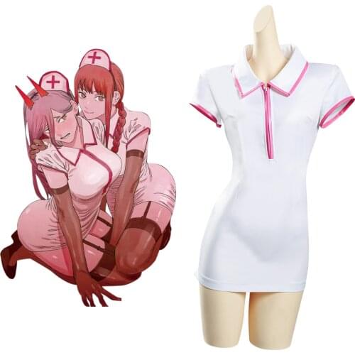 Chainsaw Man Makima/Power Nurse Uniform Cosplay Costume Outfits Halloween Carnival Suit