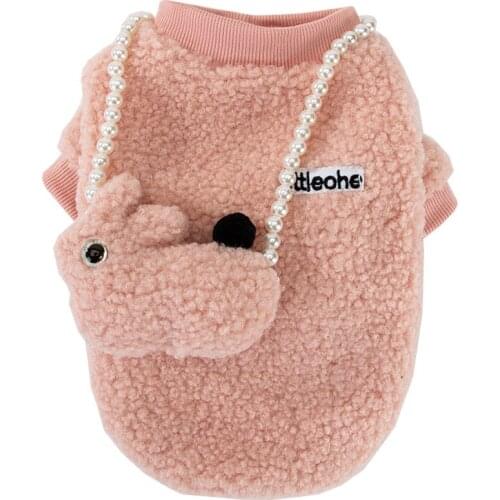 Rabbit Satchel Cat Dog Clothes Warm Autumn Winter Pet Clothes Plush Two Legged Cat Cotton Sweater Coat Clothes