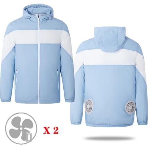 Summer Smart Fan Cooling Hiking Vest Summer Outdoor Anti-UV Coat Fishing Cycling Jacket Quick Cooling Breathable Top Men/women