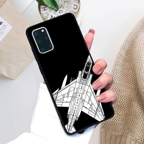 For Samsung Galaxy F4 Phantom Fighter Aircraft Soft TPU Black Border Samsung Galaxy Case