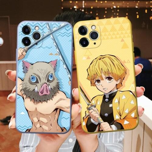 Cartoon Japan Anime Demon Slayer Phone Case For iPhone 12 XS MAX 7 XR 11 Pro SE 2020 X 8Plus Kimetsu Candy Soft Silicone Cover