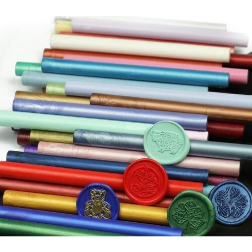 10 Pcs DIY Stamp Wax Sticks for Melting Glue Gun Sticks Wedding Party Invitation Sealing Gift Decoration