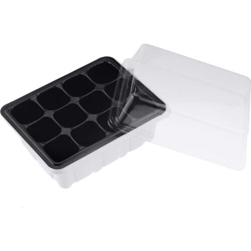 6/12 Plastic Nursery Pots Planting Seed Tray Kit Plant Germination Box with Dome and Base Garden Grow Box Gardening Supplies