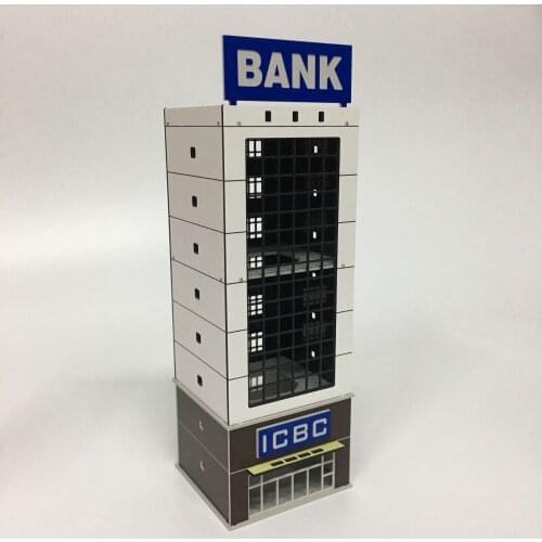 DIY N Scale Construction Architectural Model Building 1:150 1:144 ICBC Bank ABS Plastic Assembly For Train Railway Station