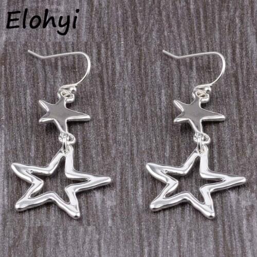 ELOHYI Women Pentagram Statement Eearrings Simple Alloy Earring Jewelry Wholesale For Girls For Women Gift Free Shipping