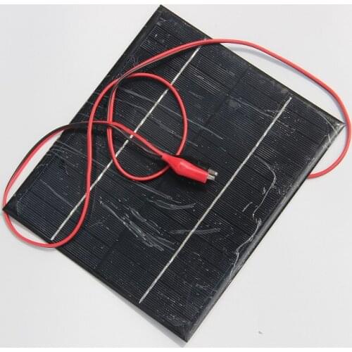 BUHESHUI 6W 18V Solar Cell Monocrystalline Solar Panel+Crocodile Clip For Charging 12V Battery System 200*170MM FreeShipping
