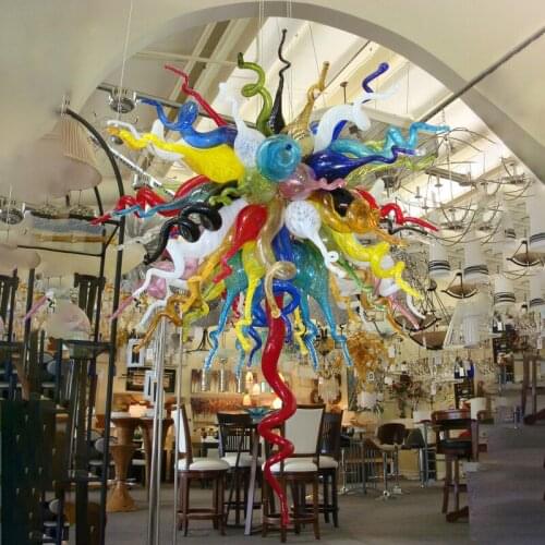 Modern Colorful Murano Hand Blown Glass Art Chandelier Lamps Kitchen Island Pendant Lights Living Room Furniture LED Chandeliers