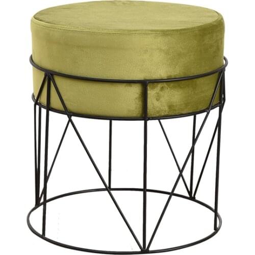 Light Luxury round Stool Living Room Coffee Table Small Stool Home Shoe Changing Stool Simple Dining Stool Fashion Fabric