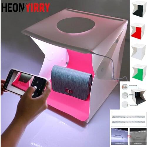 LED*2 Folding Lightbox 30*30 Portable Photography Photo Studio Softbox Adjustable Brightness Light Box For DSLR Camera