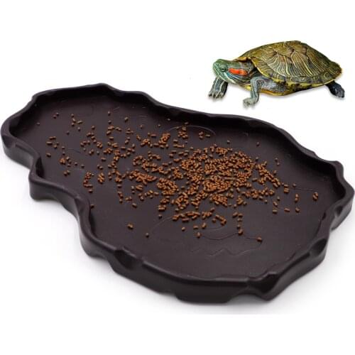 Reptile Feeding Plate and Clip Reptile Food Dish Bowl Resin Bowl for Turtle Gecko Snake Pet Breeding Tray