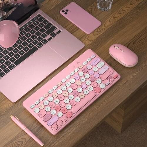 Slim Mini Wireless Keyboard and Mouse Set Multifunction Phone Tablet PC Laptop Bluetooth-compatible Keyboard Noiseless Mouse