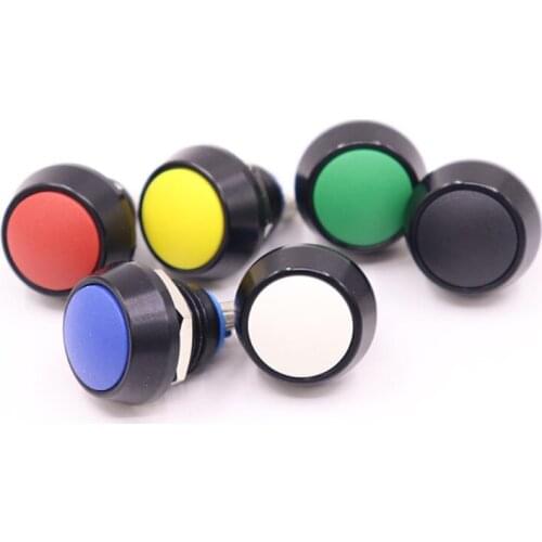 10pcs 12mm Momentary Push Button Switch Black Oxide Color Head switches Spherical Copper Car Modification Horn Doorbell Switch
