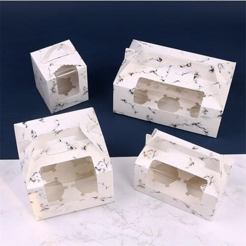 100Pcs/lot Simple Style Marble Pattern Candy Boxes Macaroon Cake Boxes Biscuits Boxes for Baking Decoration Package
