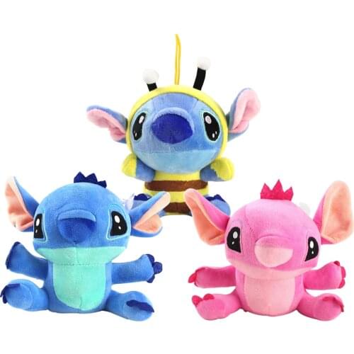 16cm Lilo Stitch Plush Toys Soft Stuffed Cartoon Animals Pink Blue Stitch Bee Dolls Birthday Gifts for Children