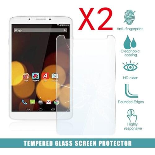 2Pcs Tablet Tempered Glass Screen Protector Cover for Argos Bush Spira B1 LTE 8 Inch Anti-Screen Breakage HD Tempered Film