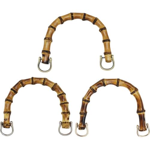 2pcs U Shape Bamboo Purse Bags Handle for Handcrafted Lady Handbags DIY Tote Purse Replacement Accessories Making Bag Ornament
