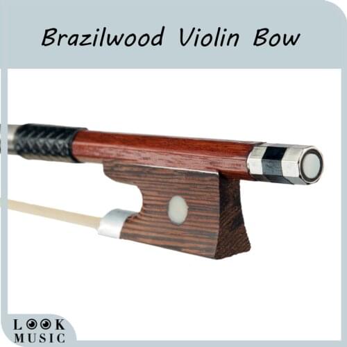 4/4 3/4 1/2 1/4 1/8 Brazilwood Violin Bow Brazil Wood Round Stick Fiddle Bow Student Beginner Use