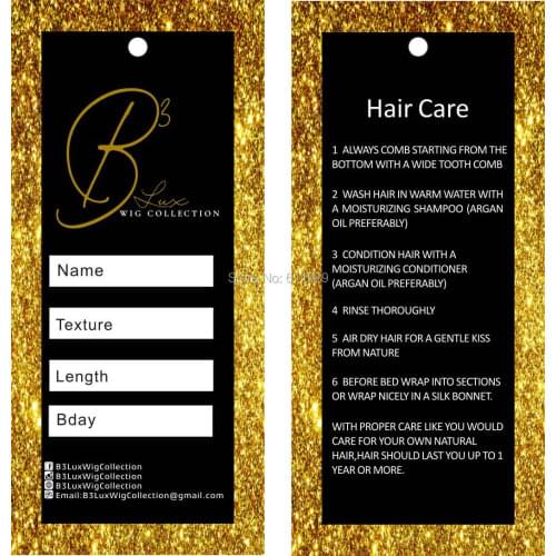 Free shipping custom woven hair extension paper hang tag/hair packing labels/ribbon/wig tag/printed labels 200 pcs a lot