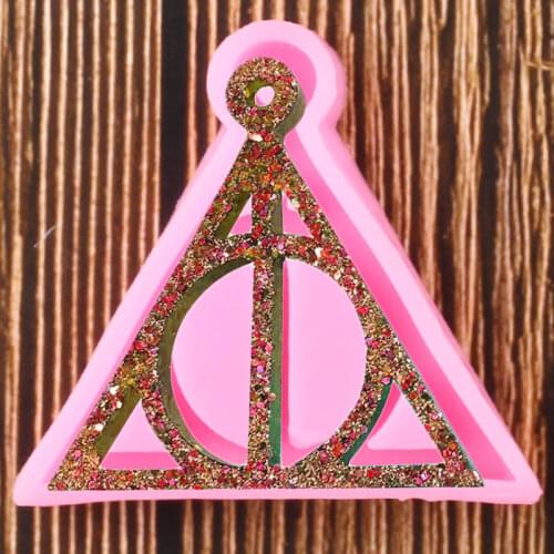 Shiny Magic Boy Logo keychains Mold Geometric Pattern Pendant Polymer Clay DIY Jewelry Making Glitter Epoxy Silicone Resin Molds