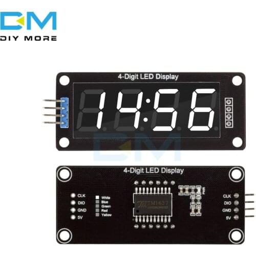 TM1637 4-Digit Digital LED 0.56 Display Tube Decimal 7 Segments Clock Double Dots Module 0.56 inch White Display For Arduino