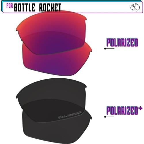 EZReplace Polarized Replacement Lenses for - Oakley Bottle Rocket Sunglasses - BlackPPlus-MidnightP
