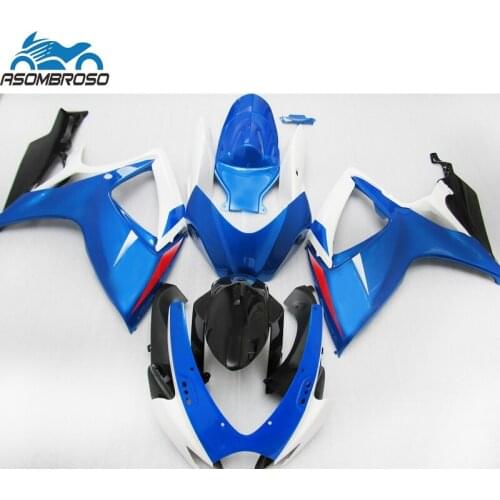 Hot sale Fairing kitfor SUZUKI K6 K7 Injection Molding GSXR 600 750 2006 2007 blue white gsxr600 fairings LD42