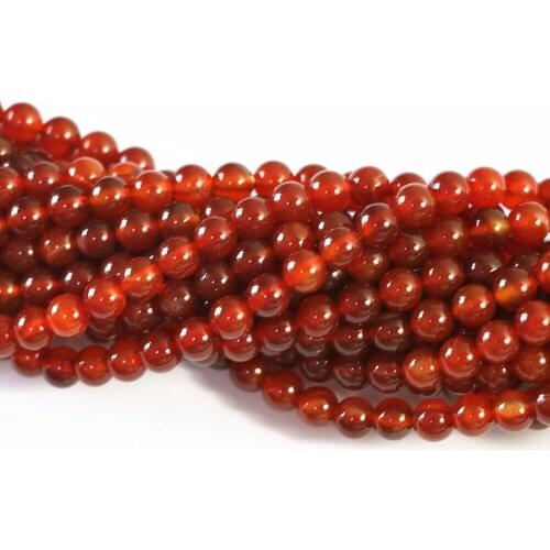 Best-selling Fashion Red Stone Onyx Agat Carnelian 6mm 8mm 10mm 12mm Round Loose Beads Jewelry Finding Accessories 15 Inches A40