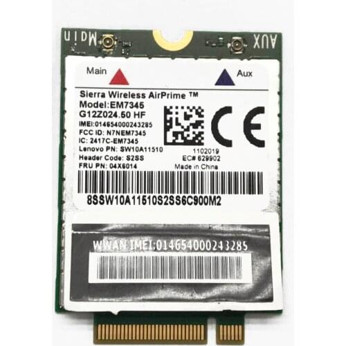 JINYUSHI Hot Sale!! EM7345 FRU 04X6014 Brand new GOBI5000 4G Module NGFF wwan card for thinkpad T440 W540 T440P T440s X240 X250